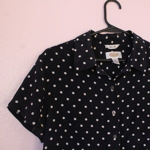 Polka dotted button down